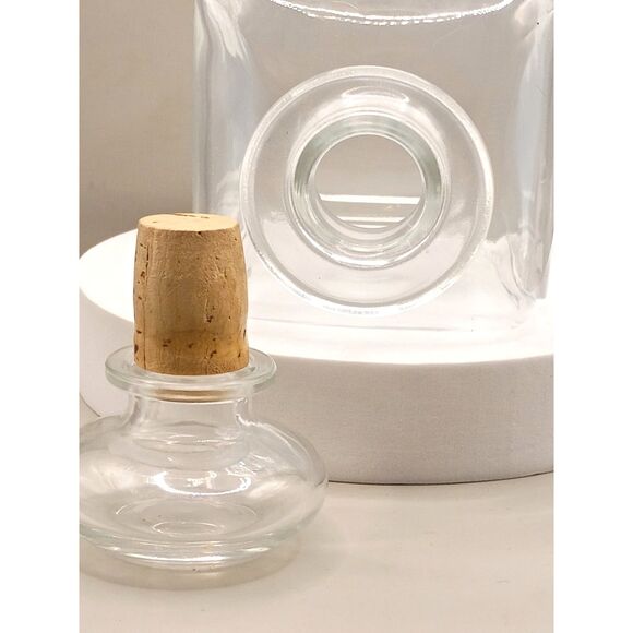 Vintage Etched Flower Clear Crystal Decanter and 5 Etched Shot Glasses - Picture 7 of 10